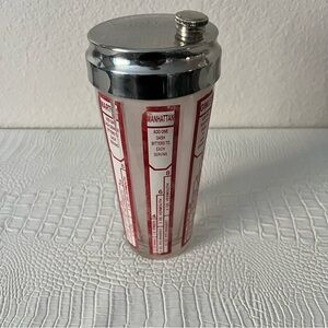 Vintage Red and Silver Cocktail Shaker